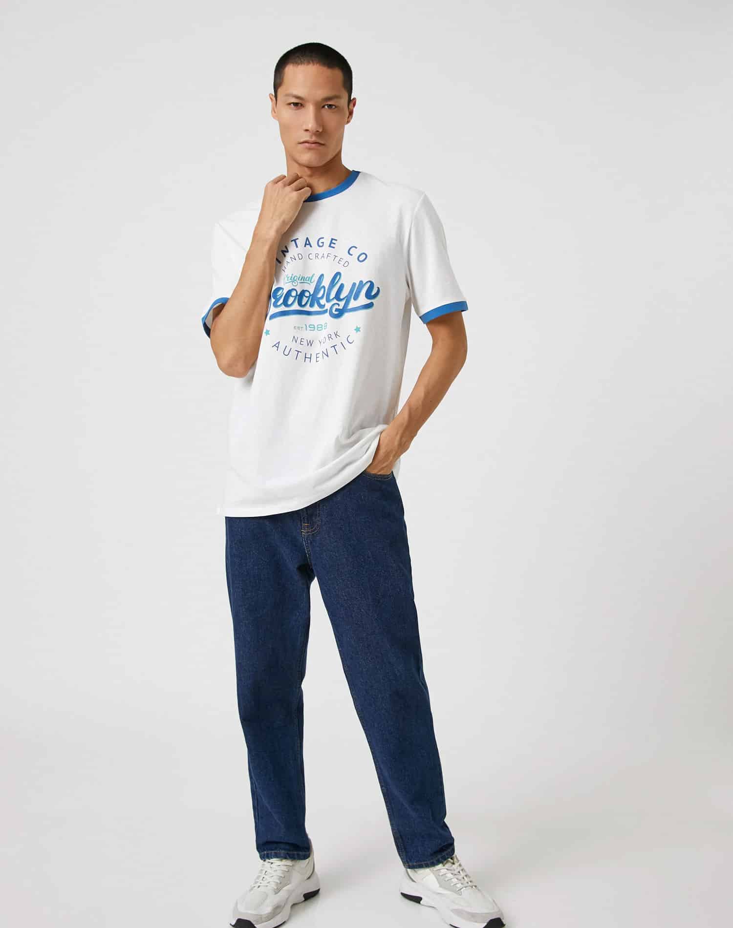 College T-Shirt Printed Crew Neck Short Sleeve - Görsel 2
