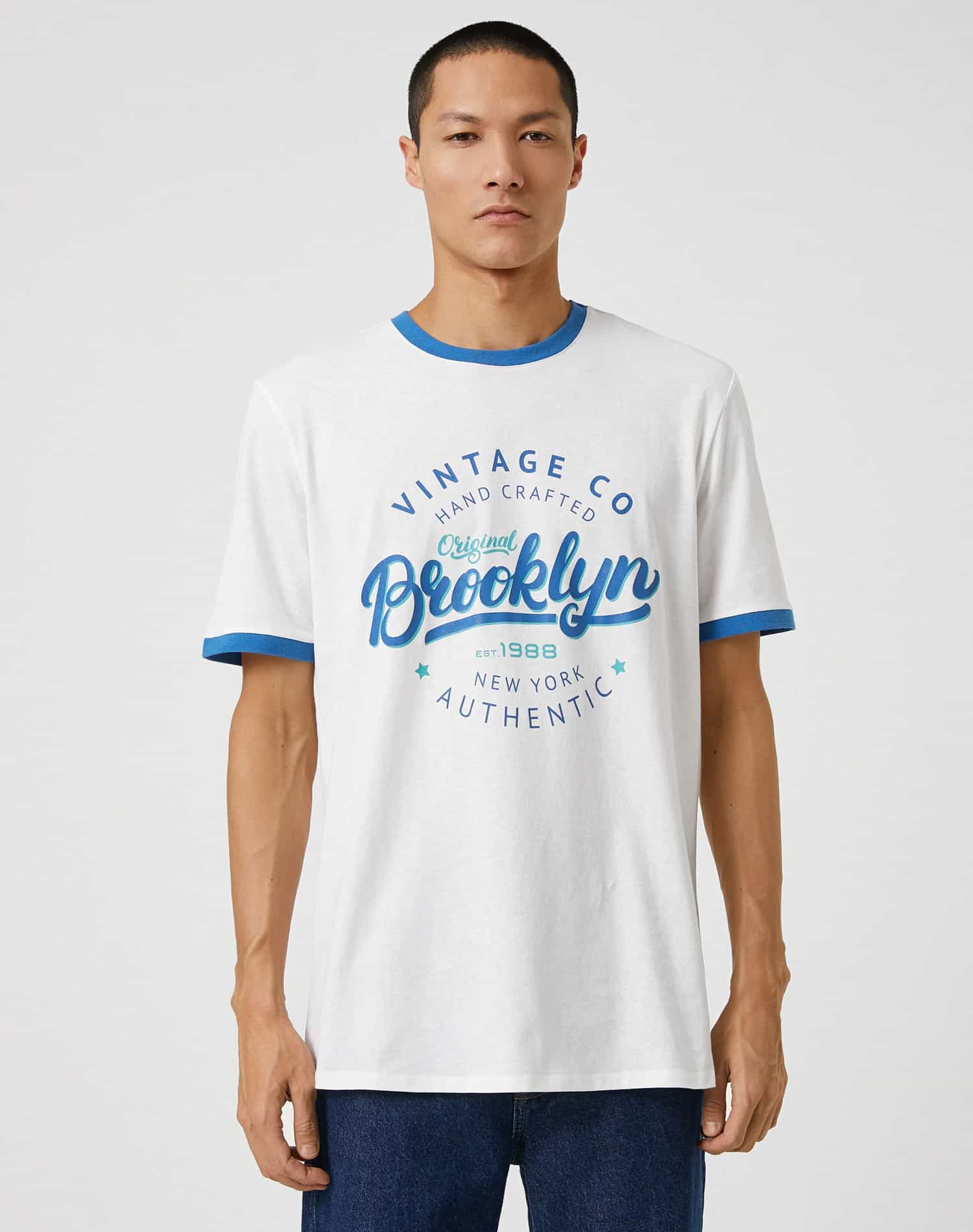 College T-Shirt Printed Crew Neck Short Sleeve - Görsel 3