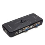 HADRON HD230 VGA USB KVM Switch 4 Bilgisayar 2 Console USB Butonlu Siyah