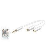 HADRON HDX1072 3.5 mm Kulaklık Mikrofon Ayırıcı Kablo 23 cm Beyaz