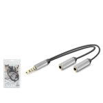 HADRON HDX1087 3.5 mm Kulaklık Mikrofon Ayırıcı Kablo 23 cm Siyah