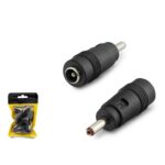 HADRON HDX1314 DC Jack Dönüştürücü 5.5×2.5 mm Soket 3.5×1.35 mm Fiş 10 Adetli Paket Siyah