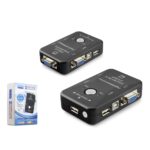 HADRON HDX1360 VGA USB KVM Switch 2 Bilgisayar 2 Console USB Butonlu Siyah