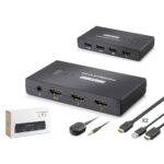 HADRON HDX1373 HDMI KVM Switch 2 USB Hub 2 Console Harici Butonlu KVM Kablo Setli 2 HDMI Port Siyah