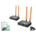 HADRON HDX1384 Kablosuz HDMI Görüntü Aktarım Seti Loop-Out IR 1080p 300 m Siyah