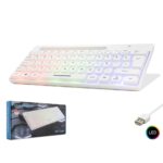 HADRON HDX2608 Gaming Mini Klavye Anti Ghosting LED 62 Tuş Beyaz