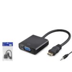 HADRON HDX7762 Mini HDMI to VGA Ses Çıkışlı Görüntü Dönüştürücü Siyah