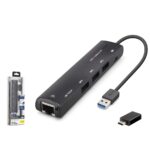 iETOP HDX7897 USB Type-C 3.2 Gen1 Combo Hub Gigabit LAN 4 Port 5 Gbps Siyah