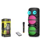 JBR JBR8809 Karaoke Mikrofonlu Bluetooth Hoparlör FM Radyo 20W 2×8 İnç RGB Kumandalı Siyah