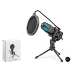HADRON ME4RGB Gaming RGB Tripod Mikrofon Pop Filtreli Type-C 48kHz 16Bit Siyah