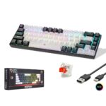 MOFAN MF1703W Tri Mode Mekanik Gaming Klavye Red Switch RGB 68 Tuş Beyaz Siyah