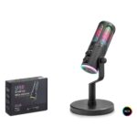 HADRON SU8 Gaming RGB Masaüstü Mikrofon DSP Gürültü Önleme Echo Type-C Siyah